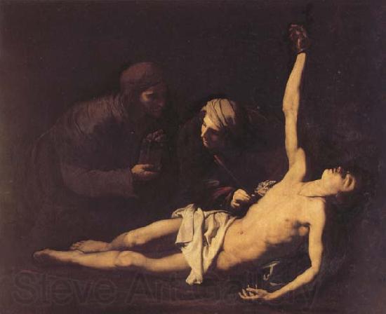 Jusepe de Ribera St.Sebastian.St.Irene,and St.Lucila Spain oil painting art
